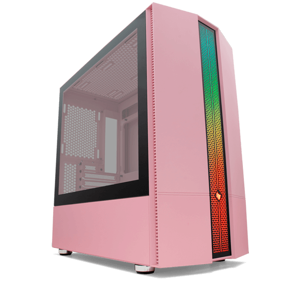 Gabinete Gamer Pichau Carrier II Lateral Vidro Temp RGB Rosa, PG-CR02-PKRGB