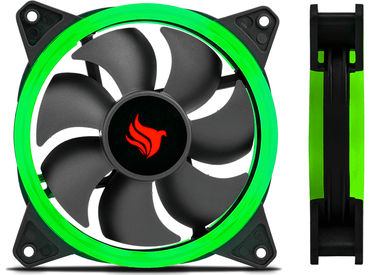 Ilumine seu setup com LED Verde da ventoinha FEATHER